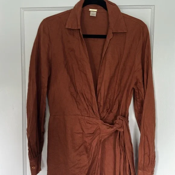 Magaschoni | Dresses | Linen Wrap Dress | Poshmark
